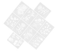 10 Pezzi Stencil Foglie per Disegni Diy, Modello Foglia Bianco PET | Creativo e Raffinato, per Bricolage e Decorazioni Natalizie, Aiuta Pensiero Artistico, Utile per Scrapbook Stile Casuale