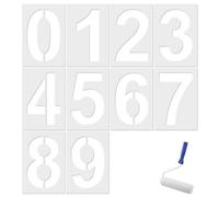 10 Pezzi Stencil Numeri, 20cm Grande Numero Stencil Modelli Digitali Stencil Modelli di Numeris Riutilizzabili per i Numeri Civici da 0 a 9 per Pittura Graffiti Pareti e Pavimenti