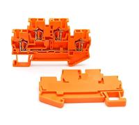 10 pezzi STTB 2.5 Morsettiera a doppio strato da 2,5 mm for guida DIN Cablaggio elettrico efficiente in termini di spazio(STTB-2.5-ORANGE)