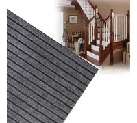 10 Pezzi Tappeti Gradini Antiscivolo, PP Tappeti Scala Tagliabili | Base Antiscivolo PVC, Riduz. Rumore Asciugatura Veloce Resist. Atmosferico per Scale Int-Est Legno Marmo(Gray,80cm)