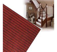 10 Pezzi Tappeti Gradini Antiscivolo, PP Tappeti Scala Tagliabili | Base Antiscivolo PVC, Riduz. Rumore Asciugatura Veloce Resist. Atmosferico per Scale Int-Est Legno Marmo(Red,90cm)