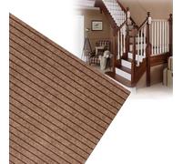 10 Pezzi Tappeti Gradini Antiscivolo, PP Tappeti Scala Tagliabili | Base Antiscivolo PVC, Riduz. Rumore Asciugatura Veloce Resist. Atmosferico per Scale Int-Est Legno Marmo(Brown,76cm)
