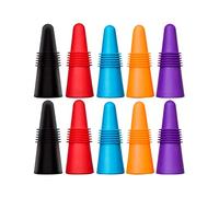 10 pezzi Tappi per Vino, CNYMANY Riutilizzabile Silicone Sigillatore di Bottiglia per Bevande con Impugnatura Top per Sughero per Mantenere Vino Fresco - Rosso, Blu, Arancione, Viola, Nero