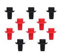 10 Pezzi Tappo Salvavino in Silicone per Bottiglie Vino, Nero e Rosso | Set da 10, Forma a Cappello Creativa, per Feste e Incontri, Superficie Liscia, Riutilizzabile
