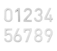 10 Pezzi Targhetta Numerica Adesiva 0-9 per Porta, Argento, ABS | Facile da Leggere e Installare, Stile Moderno Linee Pulite, per Piano e Numero Stanza