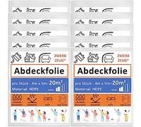 10 pezzi teli per imbiancare extra resistenti - pellicole protettive in plastica per ristrutturazioni, traslochi e protezione di mobili e pavimenti; teli pittura versatili e teli copritutto