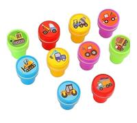 10 Pezzi Timbri Artificiali Per Bambini Veicolo Tecnico Stampaggio Strumento Di Plastica Per Ricompensa Comportamento Artigianato Artigianato Giocattolo Tecnico Educativo