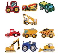 10 Pezzi Toppe per Veicoli, Toppe Termoadesive Bambini di Veicolo di Ingegneria, Toppa Termoadesiva per Auto per Giubbotti, Jeans, Zaini, Maglietta, Cucire Applicazioni