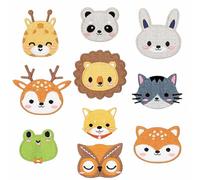 10 Pezzi Toppe Termoadesive, Toppe Ricamate per Animali dei Cartoni, Toppa Termoadesiva Bambini per Tessuti per Riparare Buchi e DIY Vestiti, Cappelli, Jean