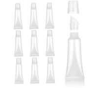 10 pezzi tubi di lucidalabbra vuoti, tubi in balsamo per labbra ricaricabili da 10 ml, contenitori lucidi a perdite trasparenti, spremitura del balsamo riutilizzabile per crema per gli occhi, crema p