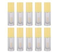 10 Pezzi Tubo Lucidalabbra 6ml in Abs, Trasparente, Portatile | Viaggi Brevi e Spostamenti, con Pennello Interno, Colore Giallo, Leggero, Formato Compatto