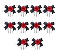 10 pezzi unici accessori per capelli di Halloween scheletro mano con fiocco rosa elegante clip laterale ornamento per feste in costume