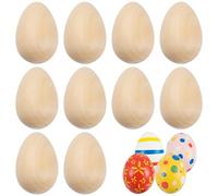 10 Pezzi Uova di Pasqua in Legno Kit, Decorazioni Pasquali Fai da Te, Uova in Legno Regali per Decorazione Della Casa Creative Dipinte