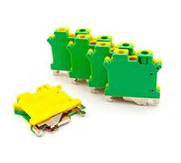 10 pezzi USLKG 6 morsettiera for guida DIN con messa a terra ad alta corrente 500 V 50 A conduttore di collegamento a vite