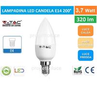 10 PEZZI V-TAC LAMPADA LAMPADINA LED E14 3,7W CANDELA OLIVA CALDA NATURALE FRED [EEK: F]