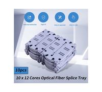 10 Pezzi Vassoio di Giunzione per Fibra Ottica A 12 Core Vassoio di Fusione FTTH con Coperchio Utilizzato Nella Scatola di Distribuzione Della