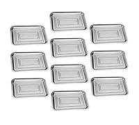 10 Pezzi Vassoio Piatti Per Antipasti Set Di Piatti Per Bambini Grandi Piatti Campeggio Per Barbecue, Snack, Cibo Merenda Acciaio Inossidabile Piastra Grill Piatto Fondo Banchetto