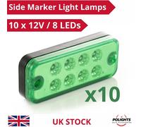 10 pezzi verde 12V 6LED indicatore luce di segnalazione laterale CAMION RIMOR...