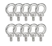 10 Pezzi Vite ad Anello M6 Bulloni ad Occhiello Golfari Bullone a Occhiello, Bullone per Sollevamento Filettato Maschio in Acciaio Inossidabile 304, per Attrezzature di Sollevamento