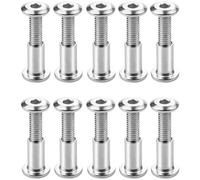 10 Pezzi Vite per Mobili Raccordo, Viti di Collegamento M6, Connettore per Armadio, Viti A Manicotto In Acciaio Inox, Viti di Giunzione Connettori, per Mobili, Armadi, Tavole di Legno (M6 x 10mm)