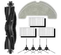 (10 pezzi) W11/W9 pezzi di ricambio compatibile con il robot aspirapolvere Vexilar W11/W9, 1 spazzola a rullo, 4 spazzole laterali, 3 filtri HEPA con filtri in schiuma, 2 tamponi mop, set di accessori