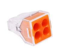 10 Pezzi Wago 773-104 Connettori Push-In 4 Vie Arancioni 2.5mm²