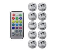 10 Pezzi Wireless Colorati LED Interni Auto Luce Ambiente Telecomando a Batteria Vaso Stagno Stagno Lanterna Decorazione