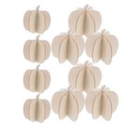 10 Pezzi Zucche in Legno 3d per Creativi, Stagione di Halloween | Decorazione Autunno Beige, Design Autoportante Portatile, per Tavoli a Livelli, Aula e Tema Nozze