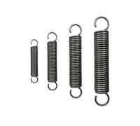 10 pezzo Acciaio 65Mn,molle traz.c.gancio,fil.0.9 mm,est.7 mm,L 90 mm