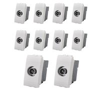 10 Pezzo Connettore Presa TV Terminale Maschio, Compatibile con Bticino Living Light, Colore Bianco, Serie MBL, 1 Modulo