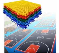10 piastrelle da 12 pollici for campi da basket, badminton e pickle ball, tappetini modulari ad incastro resistenti alle intemperie(Green)