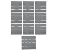 10 Piastrelle da Giardino in Plastica 30x30 cm - PVC Grigio, Pavimento Ad Incastro, Tagliabile, Copertura Totale 0.9 m²