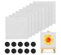 10 piccole tele per pittura, 10 x 10 cm, con 1 mini cavalletto in tela, piccole tele per acrilico, olio, acquerello, tempera, progetti artistici, frigoriferi, lavagne fai da te