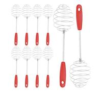 10-Piece Egg Whisk Set, Stainless Steel Spring Coil Whisks, Manual Mixer Gadget with Ergonomic Grip, Versatile Kitchen Tool for Cooking Sauce, Milk, Baking Pancakes, Flour & Matcha Mixing