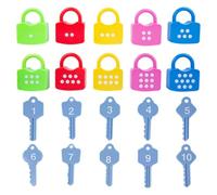 10-Piece Number Matching Locks & Keys Toy - Early Math Learning | 10-Piece Lock And Key Pair Set, Early Number & Counting Recognition (1-2-3 Matching), Safe & Durable ABS Material, M