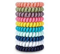 10 Piece Spiral Hair Ties For Thick Hair, Coil Elastics Hair Ties, Multicolor Medium Spiral Hair Ties, No Crease Hair Coils, Telephone Cord Plastic Hair Ties For Women And Girls (Macarone Color)