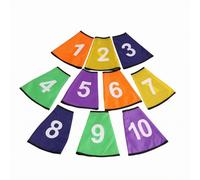 10 Pieces Copri Coni 1-10 Bordi Neri Copriconi Numerati Stampa Bianca