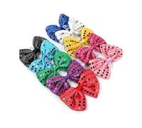 10 Pieces LED Light Up Sequin Bow Tie Adjustable Necktie Bowties for Party