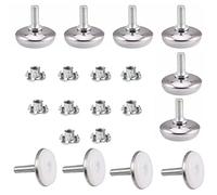 10 piedini di livellamento M6 con vite per mobili, diametro base regolabile, diametro 28 mm, per gambe dei mobili (M6-20 (10 set))