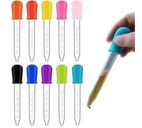 10 Pipette Contagocce, Pipette Contagocce Plastica, Pipetta Dropper in Silicone, Dispenser Liquido Dropper, Mangiatoia per Medicinali Tipo Contagocce, per Caramelle Gommose al Cioccolato (5ML)