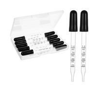 10 pipette in vetro da 1 ml, contagocce in silicone, contagocce in vetro, con misurazioni, contagocce con testa in gomma, pipetta trasparente, per piante animali domestici, per lavori di bricolage