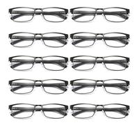 10 Pk da Uomo Rettangolare Blu Luce Blocco Occhiali da Lettura Molla Cerniera