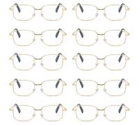 10 Pk Uomo Donna Montatura Metallo Lenti Trasparenti Lettura Occhiali Moda Epoca