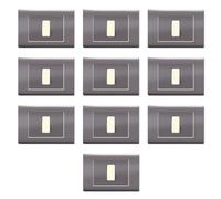 10 Placche, 1 modulo/posto, Compatibile Con BTicino Magic, alluminio notte, Placca squadrata, rettangolare, Plastica di alta qualità, 100% compatibile con supporti e moduli originali