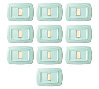 10 Placche, 1 modulo/posto, Compatibile Con BTicino Magic, verde pastello, Placca arrotondata, Plastica di alta qualità, 100% compatibile con supporti e moduli originali