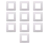 10 Placche, 2 moduli/posti, Compatibile Con Vimar Plana, colore bianco bianca, Placche In plastica di alta qualità, 100% compatibile con i supporti e i moduli originali