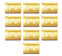10 Placche, 2 moduli/posti distanziati, Compatibile Con BTicino Magic, oro, Placca squadrata, rettangolare, Plastica di alta qualità, 100% compatibile con supporti e moduli originali
