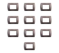 10 Placche in plastica satinata, 3 moduli/posti, Compatibile Con BTicino Living, colore bronzo satinato, Placca in plastica di alta qualità, 100% compatibile con supporti e moduli originali