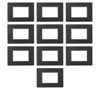 10 Placche in vetro, 3 moduli/posti, Compatibile Con BTicino Axolute, acciaio scuro, Placche rettangolari squadrate, Vetro di alta qualità, 100% compatibile con supporti e moduli originali