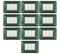 10 Placche, Made in Italy, 3 moduli/posti, Compatibile Con BTicino Matix, colore verde scozia, verde scuro, Placche In plastica di alta qualità, 100% compatibile con i supporti e i moduli originali